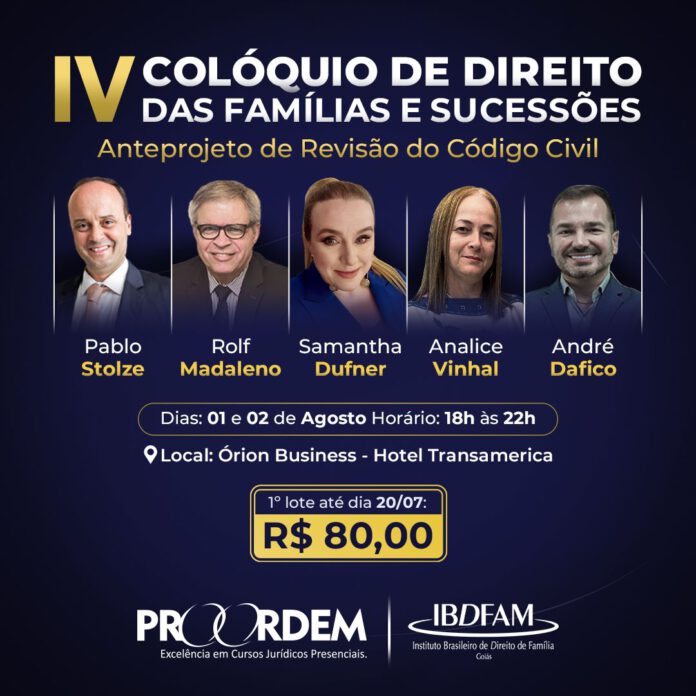 IV Colóquio de Direito das Famílias e das Sucessões IV Colóquio de Direito das Famílias e das Sucessões
