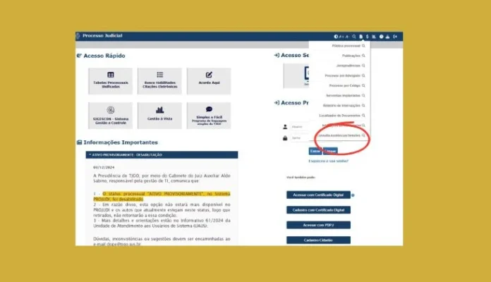 audiências no Projudi