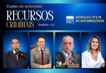 Roberto Serra, confirma, além de desembargadores, Luciana Calil como professora convidada para o curso de Recursos Criminais